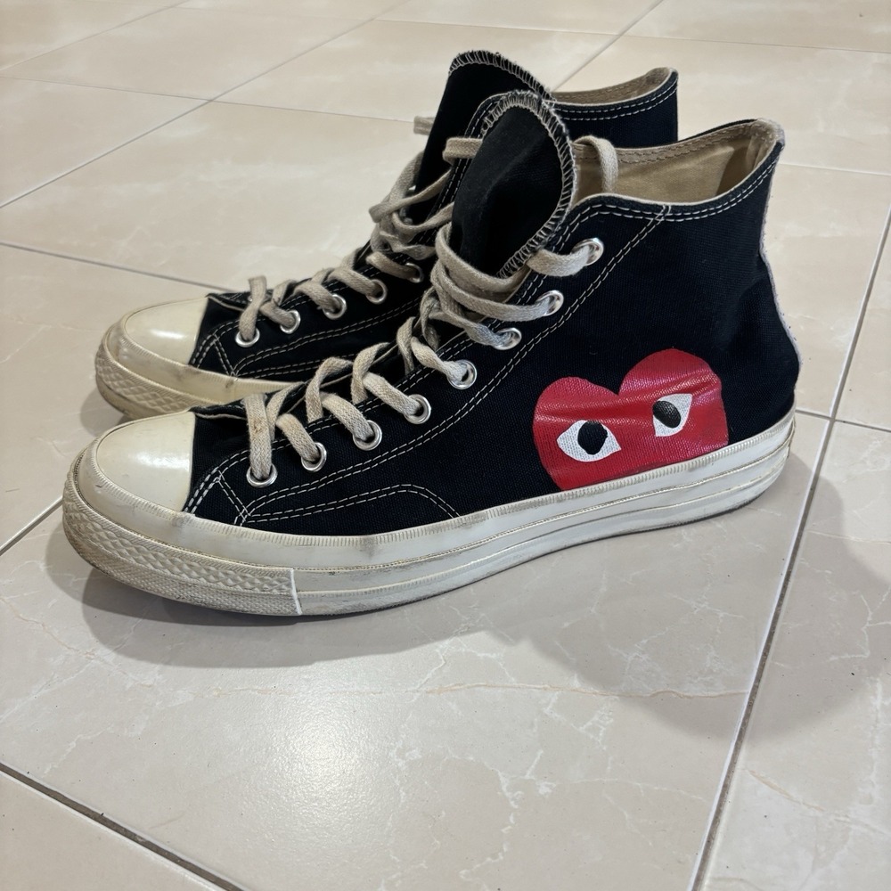 CONVERSE Comme Des Garcons Chuck Taylor High Top Shoes Men's SIZE 9 Black CDG
